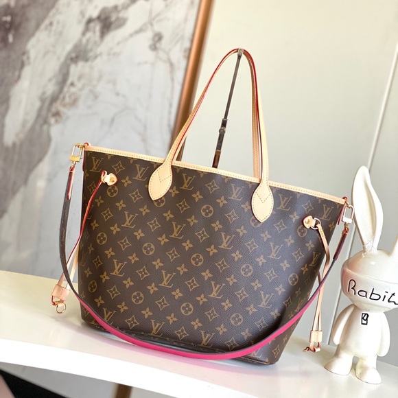Louis Vuitton Chic Monogram Brown Tote with Pink and Tan Accents - Picture 1 of 8